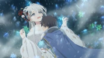 Rule 34 | 1boy, 1girl, blush, breast smother, breasts, character request, face to breasts, medium breasts, official art, princess connect!, source request