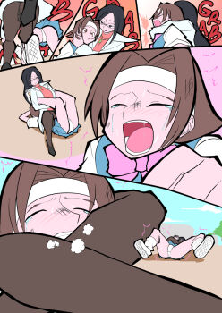 2girls artist_request borrowed_character catfight defeat femdom highres k.o. multiple_girls original scissorhold tagme