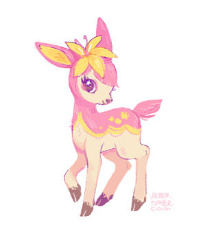 Rule 34 | + +, animal focus, commentary, deer, deerling, deerling (spring), english commentary, flower, full body, gen 5 pokemon, jacobin, lowres, nintendo, no humans, pokemon, pokemon (creature), pokemon focus, smile, solo, tumblr username, white background