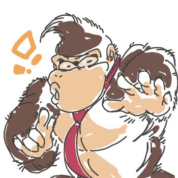 davewaterfalls donkey_kong donkey_kong_(series) gorilla necktie nintendo simple_background sketch