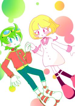 Rule 34 | 1boy, 1girl, digimon, digimon universe: appli monsters, holding hands, kashiki ai, looking at another, open mouth, shinkai haru, zthskv2uei91670