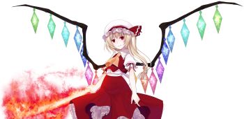 Rule 34 | 1girl, ascot, back bow, blonde hair, bow, center frills, collared shirt, commentary request, cowboy shot, cropped vest, crote, crystal wings, fire, flandre scarlet, frilled shirt collar, frilled skirt, frilled sleeves, frills, hat, hat ribbon, highres, holding, large variant set, layered skirt, long hair, long skirt, looking at viewer, mob cap, puffy short sleeves, puffy sleeves, red eyes, red ribbon, red skirt, red vest, ribbon, shirt, short sleeves, side ponytail, skirt, sleeve ribbon, solo, tachi-e, touhou, transparent background, variant set, vest, white bow, white hat, white shirt, wing collar, wings, yellow ascot