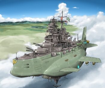 96sikisuzume commentary_request fantasy gun kantai_collection landscape le_fantasque_(warship_girls_r) machine mecha military no_humans robot scenery science_fiction vehicle_focus warship_girls_r weapon