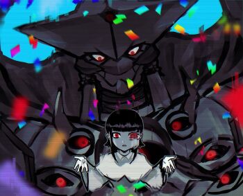 Rule 34 | 1girl, appmon, armor, charismon, corruption, digimon, highres, looking at another, looking at viewer, red eyes