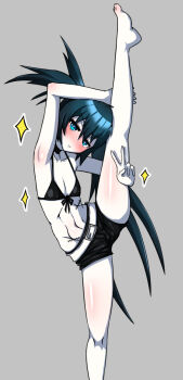 1girl black_rock_shooter black_rock_shooter_(character) bmc flexible highres smile split standing standing_on_one_leg standing_split tagme