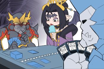 armor blastmon demon demon_girl digimon digimon_(creature) digimon_card_game food ice_cream lilithmon mark_of_evil tactimon wings