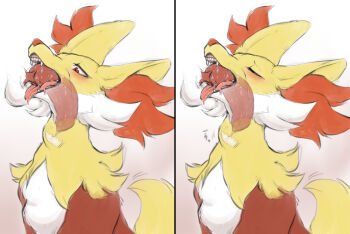 1girl animal_ear_fluff animal_ears animal_nose animal_penis artist_name body_fur bush closed_eyes cum dated deepthroat delphox disembodied_penis drooling ejaculation erection fangs fellatio flat_chest fox_ears fox_girl fox_tail furry furry_female furry_with_furry gen_6_pokemon gradient_background half-closed_eyes hetero ingi internal_cumshot japanese_text knotted_penis multicolored_fur multiple_views nintendo open_mouth oral penis pokemon pokemon_(creature) raised_eyebrows red_eyes red_fur saliva sharp_teeth signature simple_background sketch snout tail teeth throat_bulge tongue tongue_out translated uncensored upper_body white_background white_fur x-ray yellow_fur