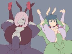 2boys 2girls after_vaginal age_difference animated black_hair black_pantyhose bow bowtie breasts constanze_amalie_von_braunschbank-albrechtsberger couch drawing eco19 flat_chest flower full_nelson functionally_nude green_eyes group_sex hair_over_one_eye half-closed_eyes held_up hetero high_heels highres indoors interspecies legs_over_head little_witch_academia loli long_sleeves making-of medium_hair multiple_boys multiple_girls navel nipples open_mouth pantyhose parted_lips penis pink_flower pink_hair playboy_bunny pussy rabbit_ears red_bow red_bowtie red_eyes rolling_eyes screencap sex sharp_teeth short_hair sketch small_breasts smile sucy_manbavaran sweat teeth testicles thighs upper_teeth_only vaginal veins veiny_penis video white_footwear wrist_cuffs