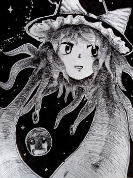 absurdres highres kanmarisa_(meme) kirisame_marisa legacy_of_lunatic_kingdom marisad_(meme) meme monochrome non-web_source touhou