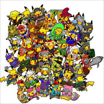 agnaktor_(armor) alternate_color armor arzuros_(armor) barioth_(armor) barroth_(armor) basarios_(armor) black_diablos_(armor) blango_(armor) bnahabra_(armor) capcom cephalos_(armor) chameleos_(armor) character_request conga_(armor) crossover death_stench_(armor) deviljho_(armor) everyone gen_1_pokemon gigginox_(armor) gravios_(armor) gypceros_(armor) hermitaur_(armor) highres hypnocatrice_(armor) jaggi_(armor) khezu_(armor) kirin_(armor) lavasioth_(armor) ludroth_(armor) monster_hunter_(series) monster_hunter_portable_3rd nargacuga_(armor) nintendo no_humans pikachu pokachuu pokemon pokemon_(creature) pteruges qurupeco_(armor) rajang_(armor) rathalos_(armor) rathian_(armor) rhenoplos_(armor) scythe tigrex_(armor) uragaan_(armor) velociprey_(armor) yian_garuga_(armor) yian_kut-ku_(armor) yukumo_(armor)