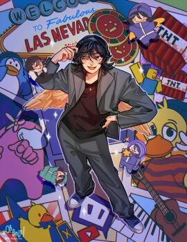 1other 5boys among_us animification bird bird_boy bird_wings bishounen black_hair chibi club_penguin commentary creator_and_creation crewmate_(among_us) crossover dream_smp duck duck_boy explosive furry furry_male guitar hand_on_own_hip highres instrument looking_at_viewer male_focus minecraft minecraft_youtube mini_person miniboy multiple_boys multiple_crossover noob_(roblox) official_alternate_costume ok_anzu penguin pink_(among_us) poker_chip quackity real_life roblox short_hair solo_focus standing tnt tnt_block_(minecraft) toontown twitch.tv twitch_logo wings youtube