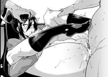 Rule 34 | 1girl, 2boys, ^^^, blazer, blush, bottomless, breasts, cum, cum in pussy, cum overflow, fan no hitori, from side, grabbing another's head, grabbing another's leg, grabbing own thigh, hair between eyes, hair ornament, hands on own thighs, high ponytail, jacket, jk taimabu, kneehighs, kumashiro reika, long hair, lying, m legs, male hand, mole, mole under mouth, multiple boys, nipples, nude, open mouth, ponytail, puffy nipples, pussy, rolling eyes, saliva, sex, shiny nipples, sidelocks, socks, spread legs, sweat, teeth, thighs, tongue, tongue out, upper teeth only, vaginal