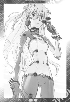 Rule 34 | 00s, evangelion: 2.0 you can (not) advance, greyscale, highres, mecha pilot suit, monochrome, neon genesis evangelion, plugsuit (evangelion), rebuild of evangelion, sketch, solo, souryuu asuka langley, test plugsuit (evangelion), tsurumaki kazuya
