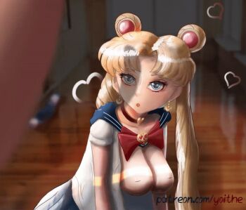 1boy 1girl animated animated_gif bishoujo_senshi_sailor_moon blonde_hair blue_eyes blurry blurry_background blurry_foreground breasts choker earrings erection heart heart_choker jewelry large_breasts looking_at_penis magical_girl meme open_clothes open_mouth open_shirt penis penis_awe penis_peek penis_shadow sailor sailor_collar sailor_moon sailor_moon_redraw_challenge_(meme) sailor_shirt self-upload shadow shirt smile solo_focus surprised tsukino_usagi twintails white_shirt yoithe