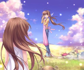 Rule 34 | 00s, clannad, duplicate, furukawa akio, furukawa sanae, garbage doll, girl from the illusionary world, grass, ponytail, sparkle, zen