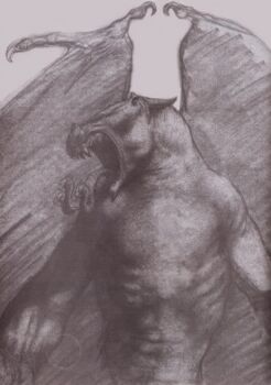 carlos_huante concept_art cut_content ears giant giant_monster godzilla_(series) godzilla_(unmade_1994_u.s._film) gryphon_(godzilla) kaiju monster multiple_tongues no_humans official_art open_mouth roaring sharp_teeth sketch snake stan_winston_studio teeth tentacles toho tongue tongue_snake tristar_pictures wings