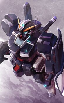 Rule 34 | absurdres, advance of zeta, advance of zeta re-boot, arm shield, asteroid, beam rifle, commentary request, energy gun, flying, gun, gundam, gundam tr-1 hazel, gundam tr-1 hazel kelderek, highres, holding, holding gun, holding weapon, mecha, mecha focus, mobile suit, no humans, radio antenna, robot, science fiction, shiromoca, solo, space, star (sky), titans (gundam), v-fin, weapon