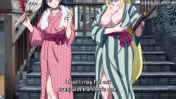 1girl 2girls animated anime_screenshot artyum99 bath beatrix_amerhauser blonde_hair breast_envy breasts breasts_out highres large_breasts mikazuki_shizuka multiple_girls nipple_slip nipples nude nude_filter sound tagme third-party_edit video zom_100:_zombie_ni_naru_made_ni_shitai_100_no_koto