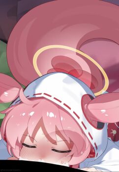 1boy 1girl ^^^ animated bar_censor blush censored cum cum_in_mouth deepthroat ejaculation fellatio halo hetero highres hood irrumatio jigokudani_fululu large_variant_set loli long_sleeves mamoru-kun_wa_norowarete_shimatta! mizumizuni oral penis pink_hair pov tagme tears variant_set video wide-eyed