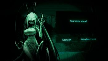 1girl antennae arthropod_girl arthropod_limbs baloolax breasts cockroach_girl dress english_text green_theme highres indie_virtual_youtuber large_breasts long_hair looking_at_viewer matara_kan monster_girl no_i&#039;m_not_a_human solo very_long_hair virtual_youtuber