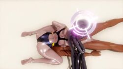 1boy 1girl 3d 69 animated ass ass_shake barefoot beach black_hair black_one-piece_swimsuit blue_archive breasts competition_swimsuit cunnilingus cunnilingus_through_clothes dark-skinned_female dark_skin day erection face_in_ass halo hetero highleg highleg_one-piece_swimsuit imminent_fellatio karin_(blue_archive) karin_(bunny)_(blue_archive) large_breasts long_hair looking_at_another looking_at_penis one-piece_swimsuit oral outdoors pervert ponytail shiny_clothes shiny_skin sky sound swimsuit syupi tagme thighs video wet yellow_eyes