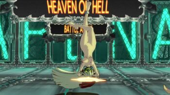 1girl 3d 3rd_party_edit animated breasts chain feet green_eyes guilty_gear guilty_gear_xrd guilty_gear_xrd:_revelator_2 highres jack-o&#039;_valentine looking_at_viewer looping_animation mask multicolored_hair nipples nude_filter nude_mod red_hair solo tagme third-party_edit video white_hair