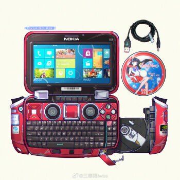 angry_birds artist_name barcode bishoujo_senshi_sailor_moon cable chromatic_aberration computer_keyboard dated dvd_(object) handheld_game_console highres intel iwse_zhang no_humans nokia_(company) nvidia original sailor_mars signature simple_background still_life usb_cable wacom watermark weibo_username weibo_watermark white_background