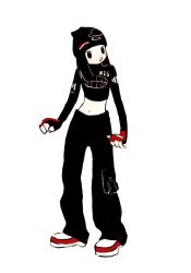 Rule 34 | 1girl, :o, black hair, black hat, black pants, black shirt, cargo pants, fingerless gloves, gloves, hanni (newjeans), hat, highres, iwashi iwashimo, k-pop, looking to the side, midriff, navel, newjeans, open mouth, pants, real life, red gloves, shirt, shoes, simple background, sneakers, solo, white background, white footwear