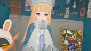 1girl 3d animated bangboo_(zenless_zone_zero) blonde_hair chris_flandre cum cum_in_mouth cum_on_body facial feet foot_focus footjob hat koikatsu_(medium) loli nail_polish norma_hollowell penis purple_eyes soles sound tagme toenail_polish toenails toes video zenless_zone_zero