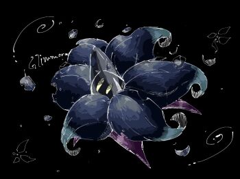 black_background character_name commentary_request full_body geru_(gelusado3) glimmora nintendo no_humans pokemon pokemon_(creature) pokemon_focus simple_background solo