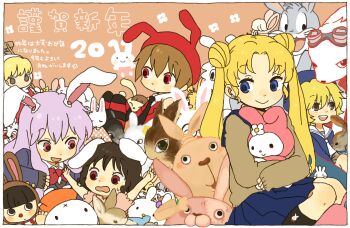 00s 10s 2011 6+girls alice's_adventures_in_wonderland animal animal_ears bemani bishoujo_senshi_sailor_moon bugs_bunny character_request crossover female_focus highres inaba_tewi king_kazma kirenenko_(usavich) long_hair looney_tunes miffy miffy_(character) mimi_(pop'n_music) multiple_crossover multiple_girls my_melody name_connection onegai_my_melody pop'n_music putin_(usavich) rabbit rabbit_(winnie_the_pooh) rabbit_ears reisen_udongein_inaba sanrio summer_wars thunder_bunny timer timer_(pop'n_music) too_many too_many_rabbits touhou tsukino_usagi usavich yukke