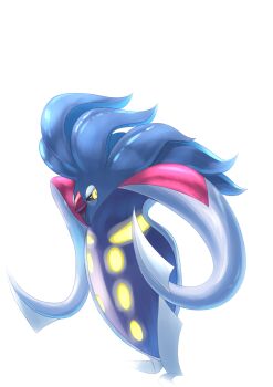 absurdres beak black_sclera blue_skin colored_sclera colored_skin gen_6_pokemon glowing glowing_eyes highres ki_no_maru malamar nintendo no_humans pokemon pokemon_(creature) pokemon_focus squid tentacles v-shaped_eyes yellow_eyes