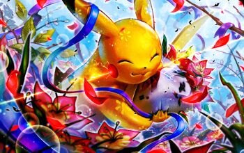 Rule 34 | 8686island, blue ribbon, bouquet, closed eyes, closed mouth, commentary request, electricity, flower, gen 1 pokemon, holding, holding bouquet, leaf, nintendo, no humans, pikachu, pokemon, pokemon (creature), pokemon focus, ribbon, smile