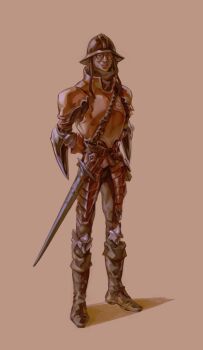 Rule 34 | 1boy, absurdres, arm behind back, armor, boots, breastplate, disco elysium, expressionless, facing viewer, full body, glasses, helmet, highres, kim kitsuragi, knight, looking at viewer, male focus, narrowed eyes, solo, standing, thatuglymeme