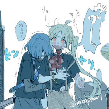 2girls blonde_hair bocchi_the_rock! ijichi_nijika multiple_girls ree_(re-19) tagme translation_request yamada_ryo yuri