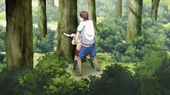 10s 1boy 1girl 2018 animated animated_gif ass assisted_exposure bent_over blush bouncing_breasts breasts breasts_out brother_and_sister brown_hair censored clothes_lift clothes_pull doggystyle erection groping groping_breast gym_shirt gym_shorts gym_uniform hanging_breasts hetero incest large_breasts mayu_(nee_shiyo) mosaic_censoring navel nee_shiyo outdoors pants pants_pull penis pubic_hair public_indecency public_nudity queen_bee_(animation_studio) school sex sex_from_behind shaded_face shirt shorts siblings sound spread_legs stealth_sex tagme takuya_(nee_shiyo) tree twintails video