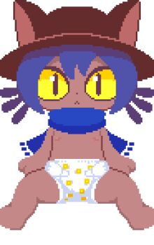 1boy 1girl akai_(ugokashitari) animated animated_gif bar_censor bestiality blue_hair blue_scarf blush brown_hat censored commentary_request commission cross-section cum cum_in_pussy cum_overflow diaper fang flat_chest furry genderswap genderswap_(otf) hat heart heart-shaped_pupils hetero loli looking_at_viewer navel niko_(oneshot) nipples oneshot_(game) penis pixel_art pussy scarf sex simple_background skeb_commission slit_pupils solo_focus symbol-shaped_pupils toddler uterus vaginal white_background yellow_eyes