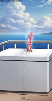 absurdres dildo dildo_reveal highres huge_dildo midnight_(banyex) no_humans original pussy_juice pussy_juice_trail sex_toy steam still_life