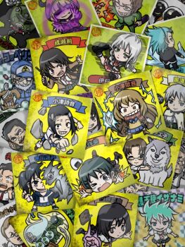 Rule 34 | 6+boys, 6+girls, beard, bikkuriman, black hair, blonde hair, blue eyes, blue hair, book, bottle, bow, bowtie, braid, brown eyes, brown hair, card, card (medium), character name, chibi, chimera (coppelion), coat, coppelion, dr coppelius, electricity, everyone, evil grin, evil smile, facial hair, fang, fire, food, fukasaku aoi, glasses, green eyes, grey hair, grin, gun, hood, hoodie, ibuse, ichikawa meisa, ingmar, itami setsuna, kurosawa haruto, long hair, m o (prftz), miniskirt, mishima onihei, mizoguchi ryouga, mizoguchi touma, monster, multiple boys, multiple girls, mushanokouji, mustache, mutant, naruse ibara, natsume hachirou, necktie, nomura taeko, onigiri, open mouth, ougai masamune, ozu kanon, ozu shion, parody, plaid clothes, plaid skirt, pleated skirt, rock, school uniform, skirt, smile, striped necktie, striped neckwear, stuffed animal, stuffed rabbit, stuffed toy, tripping, tsuburaya mana, visor cap, weapon, wolf, yamada kiara