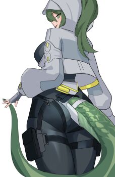 1girl arknights arknights:_endfield ass bodysuit cassiri fluorite_(arknights) green_eyes green_hair reptile_girl tagme tail