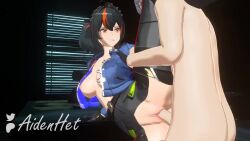 1boy 1girl 3d aidenhet animated artist_name ass black_hair black_pants blender_(medium) blue_jacket bouncing_breasts breasts clothed_female_nude_male completely_nude gloves grey_hair hetero indoors jacket large_breasts leg_grab leg_up lewddmonva misuzugon moaning multicolored_hair multiple_views nipples no_bra nude open_clothes open_jacket open_mouth opennsfwsp orange_eyes paid_reward_available pants patreon_logo penis pussy sex sound spread_legs standing standing_sex tagme testicles twitter_logo two-tone_hair uncensored vaginal video window_blinds wise_(zenless_zone_zero) zenless_zone_zero zhu_yuan