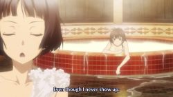 3girls animated anime_screenshot ass back bare_shoulders bath bathing bathroom black_eyes black_hair blush breasts brown_eyes brown_hair bubble butt_crack closed_eyes collarbone completely_nude feet groin guilty_crown hands_on_another&#039;s_shoulders highres implied_yuri kusama_kanon lips medium_breasts menjou_hare multiple_girls naked_towel nude open_mouth pink_hair red_eyes short_hair sidelocks soap_bubbles sound subtitled tan tanline thighs towel video water yuri yuzuriha_inori