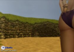 1girl 3d animated annoyed ass ass_focus bikini blue_eyes bouncing_breasts braid braided_ponytail breasts brown_hair cleavage close-up elf hands_on_own_hips jiggle large_breasts legs long_hair looking_at_viewer multiple_views navel nintendo pointy_ears princess_zelda purple_bikini sideboob solo source_request swimsuit tagme the_legend_of_zelda the_legend_of_zelda:_twilight_princess thighs video virtuablueam2 walking