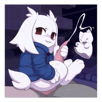 1boy 1girl absurdres assertive_female bestiality blue_jacket body_fur cum doukutsu_monogatari dragon ejaculation erection furry furry_female grin handjob hetero highres jacket kekitopu looking_at_viewer night night_ghost_(cave_story) no_pupils penis sakamoto_sue size_difference sky_dragon_(cave_story) smile tagme tail thigh_sex white_furc zoophilia