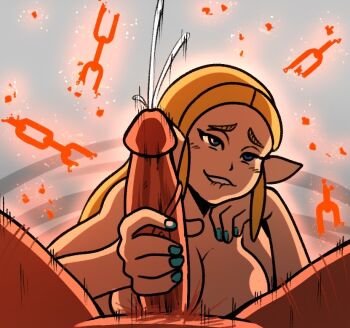 1boy 1girl 20s arm_support assertive_female blonde_hair blue_eyes blue_nails breasts broken broken_chain chain cum delayed_reaction ejaculation erection ganondorf hand_on_own_face hand_on_penis handjob hardened-onix head_rest heart hetero large_breasts large_penis lip_biting long_hair lying magic male_pubic_hair nail_polish netorare nintendo nude on_back on_stomach penis princess_zelda pubic_hair red_pubic_hair restarting_time rubbing shaking sidelocks smile smirk solo_focus spread_legs stasis_(rune) the_legend_of_zelda the_legend_of_zelda:_breath_of_the_wild thegreyzen uncensored veins veiny_penis