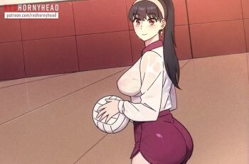 1girl animated ass audible_music ball black_hair bouncing_breasts breasts earrings hairband hetero jewelry knee_pads long_hair looking_at_viewer moaning nipples official_alternate_costume official_alternate_hairstyle penis ponytail pov pov_crotch pussy red_eyes redhornyhead see-through_clothes sex sound sportswear spy_x_family tagme uncensored vaginal video volleyball volleyball_(object) volleyball_uniform yor_briar