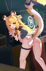 1boy 1girl :3 anal animal_ear_fluff animal_ears animated anus ass bent_over blonde_hair blush breasts breath censored colored_inner_hair cum cum_in_ass cumdrip disembodied_hand disembodied_penis duemeng ejaculation feet_out_of_frame green_eyes grey_hair heart hetero indoors ju_fufu large_penis loli long_hair misuzugon moaning mosaic_censoring multicolored_hair naked_shirt nipples open_clothes open_mouth open_shirt opennsfwsp penis pussy pussy_juice sex sex_from_behind shirt small_breasts sound standing standing_sex tagme tail thigh_strap tiger_ears tiger_girl tiger_tail tongue tongue_out torso_grab two-tone_hair video wise_(zenless_zone_zero) zenless_zone_zero