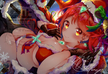 absurdres alternate_costume bikini breasts highres large_breasts nemu_(ut_kakinotane) pyra_(xenoblade) red_eyes red_hair swimsuit xenoblade_chronicles_(series) xenoblade_chronicles_2