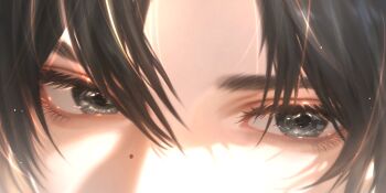 1boy artist_request blue_eyes cheng_heguang chinese_commentary close-up commentary_request commission eye_focus eyelashes highres looking_at_viewer male_focus mole mole_on_nose reverse:1999 second-party_source solo