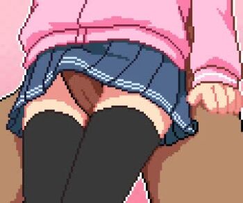 1boy 1girl animated clothed_sex cum cum_in_pussy cumdrip head_out_of_frame hetero hood hoodie loli lowres miniskirt original penis pixel_art qswan reverse_upright_straddle sex sex_from_behind skirt tagme thigh_sex thighhighs ugoira v video zettai_ryouiki